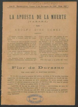 1920010300: La apuesta de la muerte (Yarará)