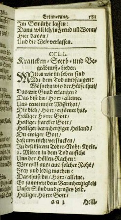 Krancken-Sterb-und Begräbnuß-Lieder.