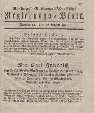 Nr. 14 : 12. August 1828