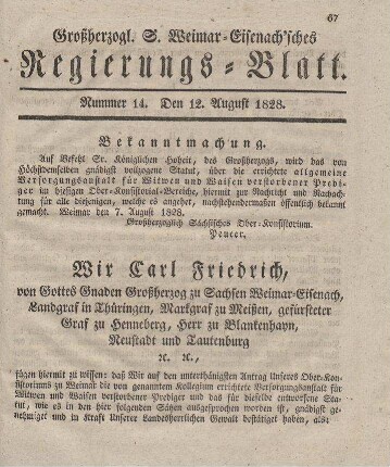 Nr. 14 : 12. August 1828