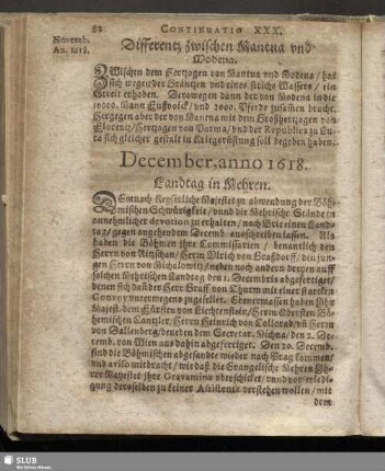 December, anno 1618