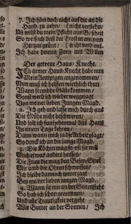V. Der getreue Haus-Knecht