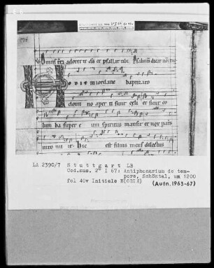Antiphonarium de Tempore (Zisterzienserhandschrift) — Initiale H(ODIE), Folio 40verso