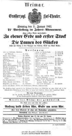 Zu ebener Erde und erster Stock oder Die Launen des Glückes