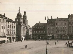 Plauen : Altmarkt und Türme der Stadtkirche St. Johannis, von Nordwesten