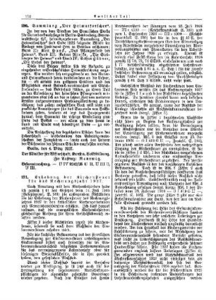 Sammlung "Der Heimatforscher" : [Amtlicher Teil]