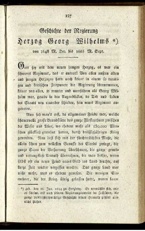 Geschichte der Regierung Herzog Georg Wilhelms (1648-1665)