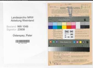 Entnazifizierung Peter Osterspey , geb. 21.08.1893 (Lehrer)