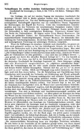 572-573, Verhandlungen des zweiten deutschen Soziologentages (Schriften der deutschen Gesellschaft für Soziologie). 1913