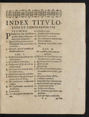 Index Titulorum Et Summariorum