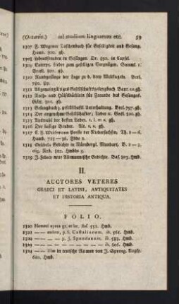59-81, II. Autores Veteres Graeci et Latini, Antiquitates et Historia Antiqua