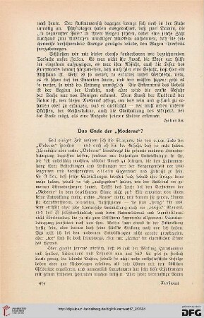 Das Ende der "Moderne"?