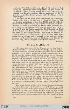 Das Ende der "Moderne"?