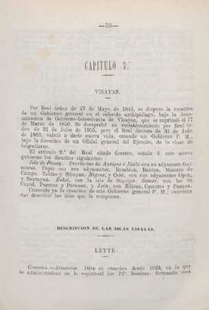 Descripcion de las islas Visayas