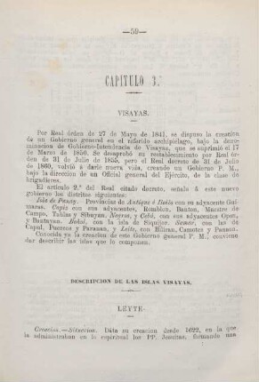 Descripcion de las islas Visayas