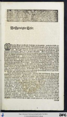Hochgeneigter Leser.