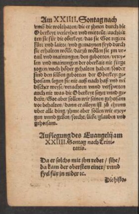 Außlegung des Evangelii am XXIIII. Sontag nach Trinitatis.