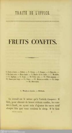 II. Fruits confits