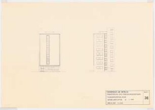 Forschungszentrum der Schering AG, Berlin-Wedding Erweiterung: Giebelansichten, 1:200