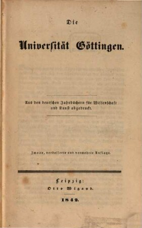 Die Universität Göttingen