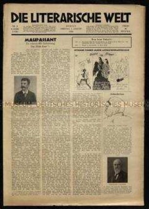 Zeitung "Literarische Welt" 6. Jahrgang 1930