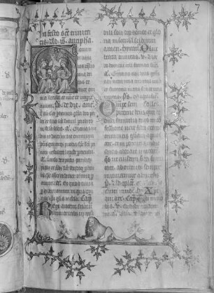 Bréviaire (été) / Bréviaire de Laon (été) / Breviarium. Pars aestivalis / Heures / Stundenbuch — Initial G mit Dreifaltigkeits Darstellung, Folio fol. 7 r