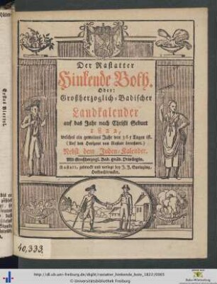 Der Rastatter hinkende Bote: ... auf das Jahr nach Christi Geburt 1822