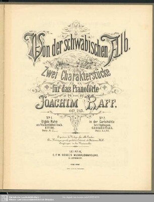 1: No. 1. Olga's Ruhe am Wasserfall bei Urach : Etude