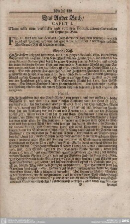 CAPUT I. Meine erste neue verstärkte und reterirte Fortifications-Invention und Vestungs-Bau.