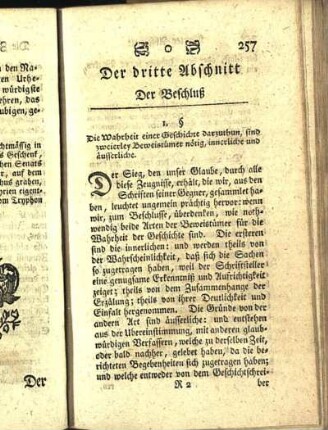 Der [vierte] Abschnitt. Der Beschluß.