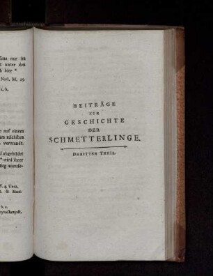 Beiträge zur Geschichte der Schmetterlinge. Dritter Theil.