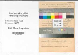 Entnazifizierung Maria Augustine Brill , geb. 04.07.1892 ()