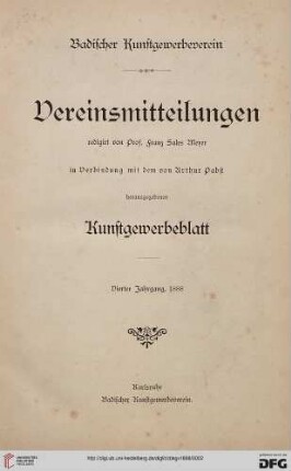 4: Zeitschrift des Badischen Kunstgewerbevereins zu Karlsruhe