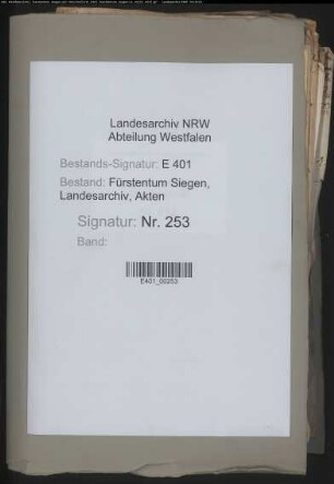 Administrations- und Sukzessionsangelegenheiten des Fürstentums Nassau-Siegen