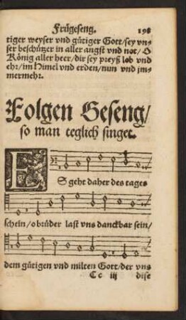 Folgen Geseng/ so man teglich singet.