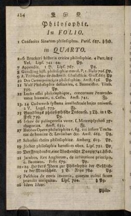 184-194, Philosophie. - Mathematik, Physik, Astronomie, Technologie, Oeconomie, etc.
