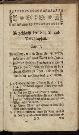 Verzeichniß der Capitel und Paragraphen.