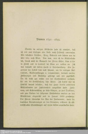 Bauten 1852 - 1855