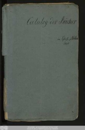 Catalog der Bücher im Schlosse zu Walbeck