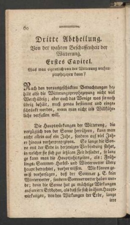 Dritte Abtheilung. Von der wahren Beschaffenheit der Witterung