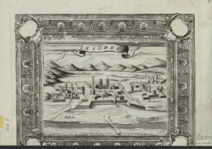 Ansicht von Sighetul Marmaţiei, Rumanien (deutsch Marmaroschsiget), Kupferstich, 1689