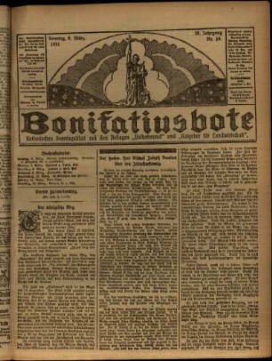 Erste Ausgabe vom Sonntag, den 06. März 1921.
