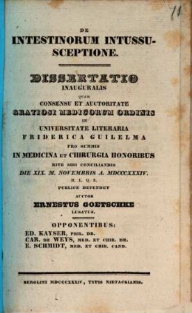 De intestinorum intussusceptione : Diss. inaug.