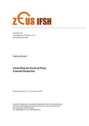 Unravelling the puzzle of piracy : a Somali perspective