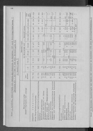 7. Betriebe, Beschäftigte und Umsatz der Industrie im September 1975 nach Betriebsgrößenklassen b) Beschäftigte