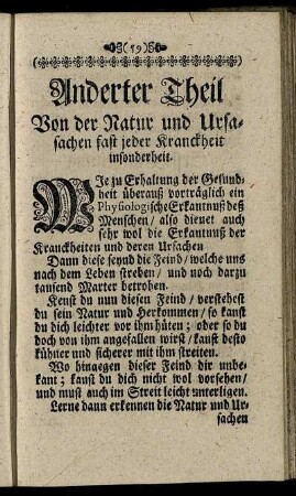 Anderter Theil. Von der Natur und Ursachen fast jeder Kranckheit insonderheit.