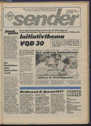 Betriebszeitung 'WF-Sender', Nr.28/1977 (1. Augustausgabe 1977)
