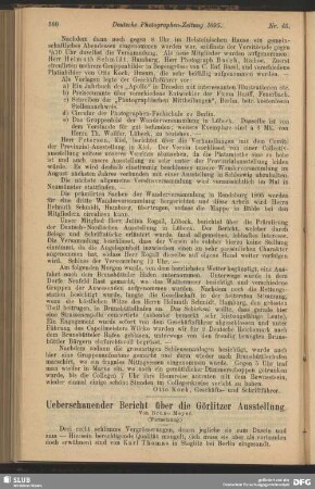 Ueberschauender Bericht über die Görlitzer Ausstellung