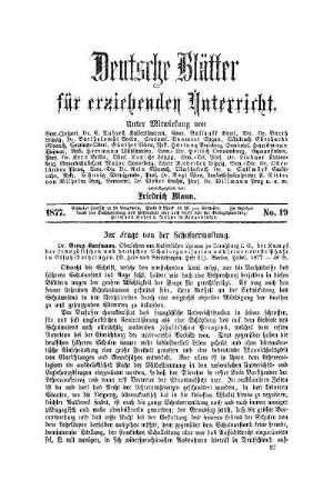 Zur Frage von der Schulverwaltung