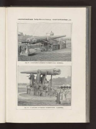 Fig. 292 21-cm-Kanone in Kruppscher Verschwindlafette: Ladestellung